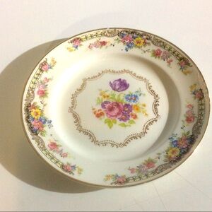 Stetson 22K Gold Rim Ceramic Saucer Single DAMAGED Plate for Display or Crafts